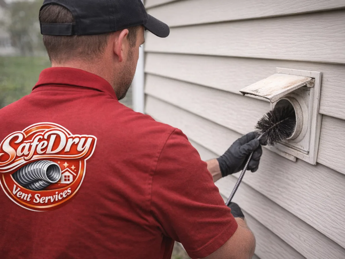 dryer vent cleaning technician on the job in Charlotte, NC